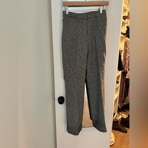 Beaded gray tweed evening trousers